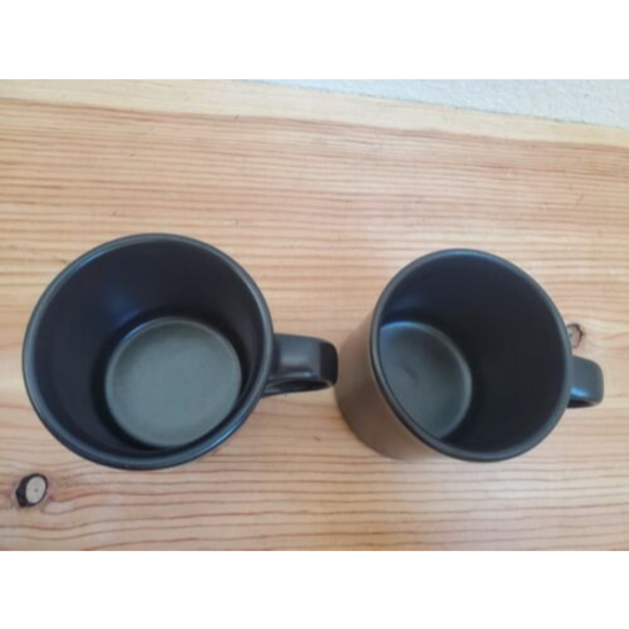 Set of 2 PFALTZGRAFF EBONY MIDNIGHT SUN Coffee Tea Mug Cup Black Stripe … - Picture 4 of 6